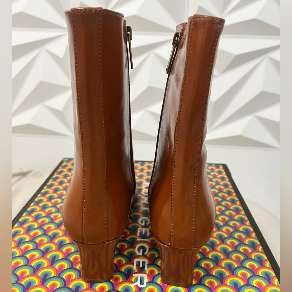 Kurt Geiger Mid Brown Patent/ Regent Ankle Boot - Picture 10 of 14